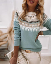 Pull femme en laine motif Fair Isle – Chaleur hivernale & style nordique
