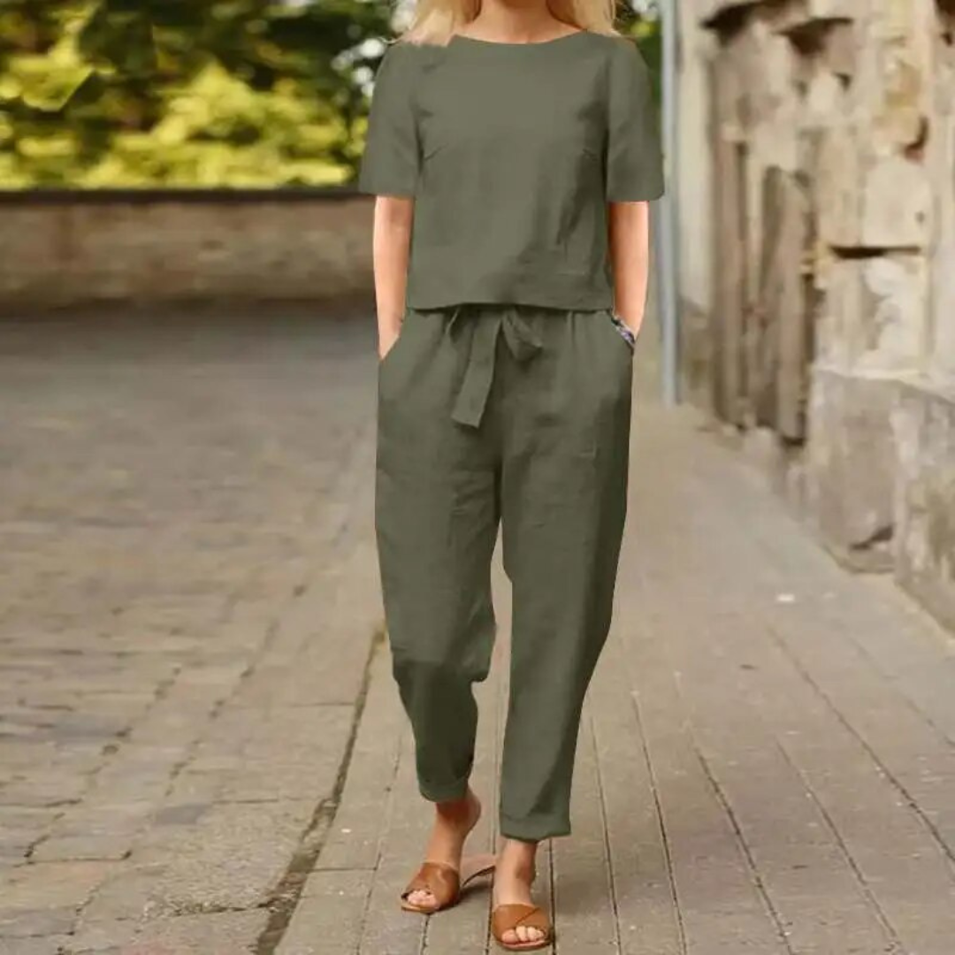Combinaison femme en lin – Ensemble deux pièces léger et tendance