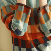 Pull Femme Kayleigh – Col Roulé Patchwork en Cachemire Luxe