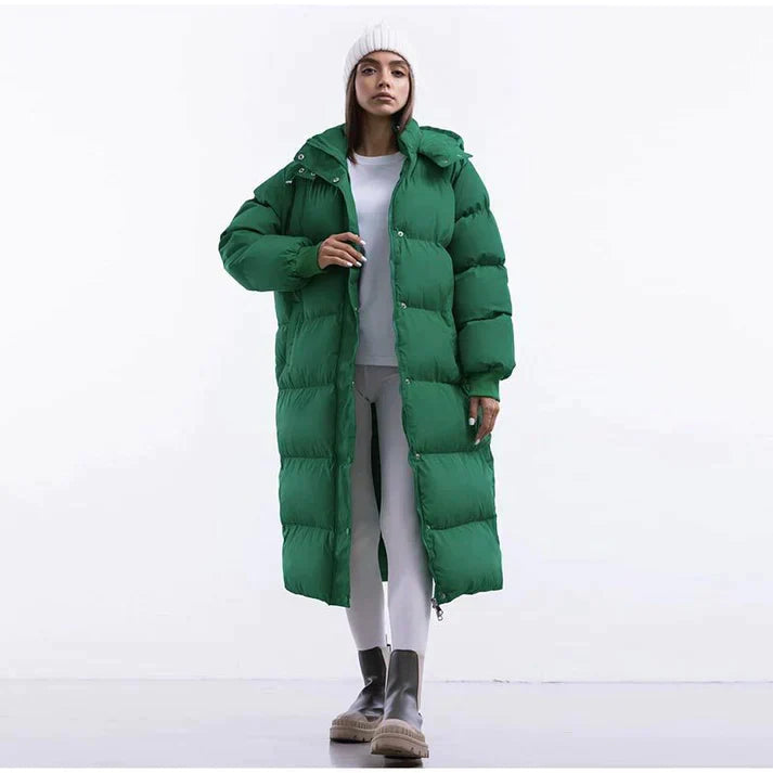 Doudoune longue femme – manteau matelassé isolant & chaud pour l’hiver